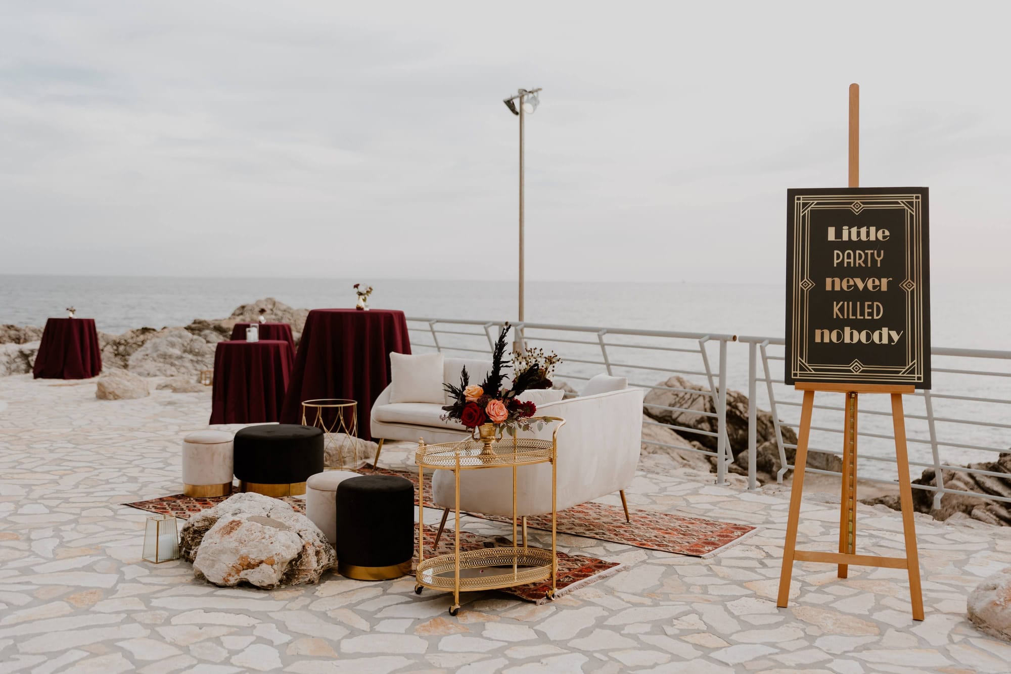 Call to action for corporate clients, image of a corporate party setup